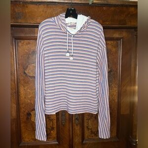 GUC Marni- Wool and Cotton Blend Striped Hoodie. Size IT 46/US 10